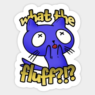 WTF?!? Blue cat is shocked! Sticker